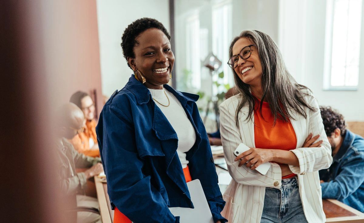 Two women in conversation